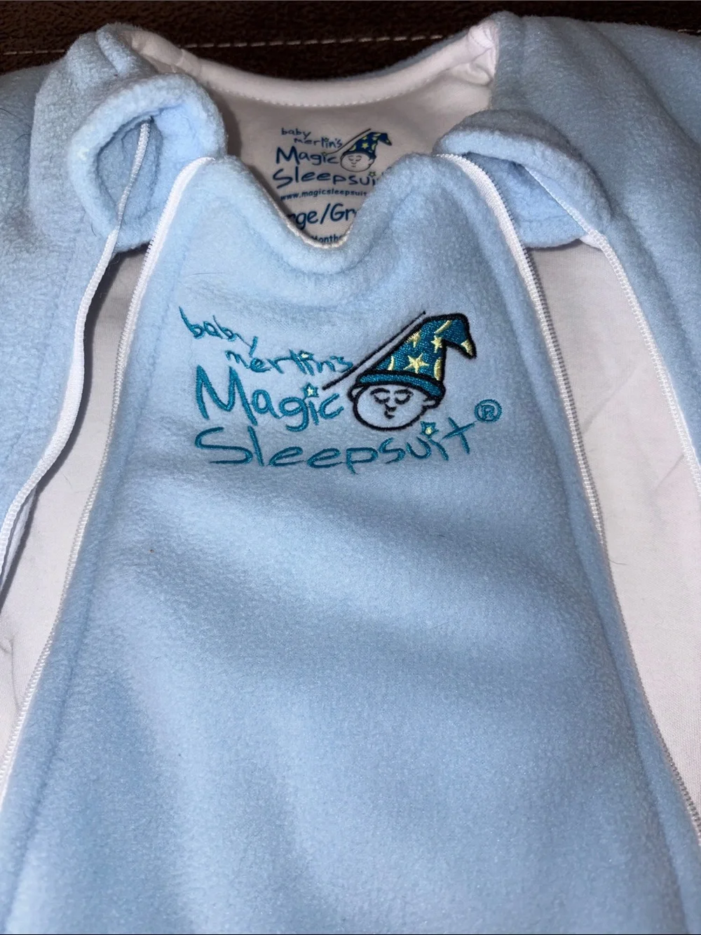 Halo baby Merlin magic sleep suit micro fleece large 3-6mo 18-21lbs BLUE NEW